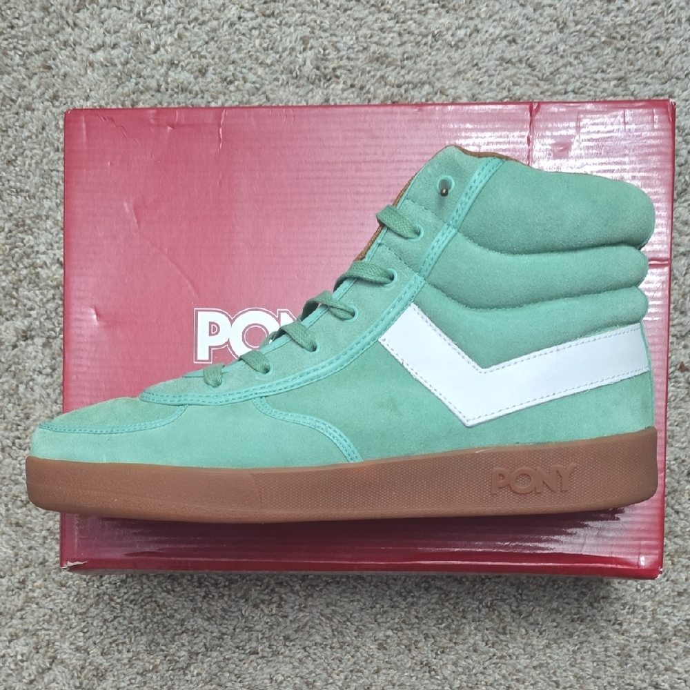 Pony Mint Green Sneakers with White Stripe